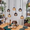 Koyoto hanging light, globe light, pendant light Amber, Smoke-coloured, 6-light sources
