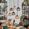 Koyoto hanging light, globe light, pendant light Amber, Smoke-coloured, 6-light sources