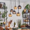 Koyoto hanging light, globe light, pendant light Amber, Smoke-coloured, 6-light sources