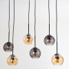 Koyoto hanging light, globe light, pendant light Amber, Smoke-coloured, 6-light sources