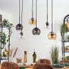 Koyoto hanging light, globe light, pendant light Amber, clear, Smoke-coloured, 6-light sources