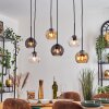 Koyoto hanging light, globe light, pendant light Amber, clear, Smoke-coloured, 6-light sources