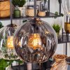 Koyoto hanging light, globe light, pendant light Amber, clear, Smoke-coloured, 6-light sources