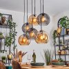 Koyoto hanging light, globe light, pendant light Amber, Smoke-coloured, 6-light sources