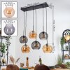 Koyoto hanging light, globe light, pendant light Amber, Smoke-coloured, 6-light sources