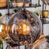 Koyoto hanging light, globe light, pendant light Amber, Smoke-coloured, 6-light sources