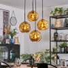 Ripoll hanging light, globe light, Cluster pendant lamp gold, 4-light sources