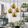 Ripoll hanging light, globe light, Cluster pendant lamp gold, 4-light sources