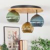 Koyoto ceiling light, globe light Ecru, black, 3-light sources