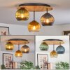 Koyoto ceiling light, globe light Ecru, black, 3-light sources