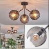 Koyoto ceiling light, globe light Smoke-coloured, 3-light sources