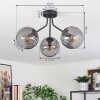 Koyoto ceiling light, globe light Smoke-coloured, 3-light sources