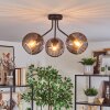Koyoto ceiling light, globe light Smoke-coloured, 3-light sources