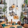 Koyoto hanging light, globe light, pendant light Amber, clear, Smoke-coloured, 6-light sources