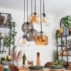 Koyoto hanging light, globe light, pendant light Amber, clear, Smoke-coloured, 6-light sources