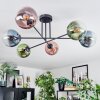 Gastor ceiling light, globe light 50 cm blue, green, clear, coppery, 6-light sources