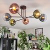 Gastor ceiling light, globe light 50 cm blue, green, clear, coppery, 6-light sources