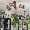 Gastor ceiling light, globe light 50 cm blue, green, clear, coppery, 6-light sources