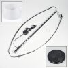 Bassagoda floor lamp, Arch lamps chrome, black, 1-light source, Fabric lampshade