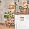 Ramila floor lamp, Arch lamps matt nickel, black, 1-light source, Fabric lampshade