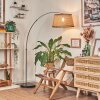Ramila floor lamp, Arch lamps matt nickel, black, 1-light source, Fabric lampshade