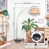 Ramila floor lamp, Arch lamps matt nickel, black, 1-light source, Fabric lampshade