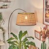 Ramila floor lamp, Arch lamps matt nickel, black, 1-light source, Fabric lampshade