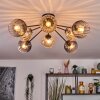 Koyoto ceiling light, globe light 85 cm Amber, clear, Smoke-coloured, 8-light sources