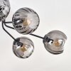 Koyoto ceiling light, globe light 85 cm Smoke-coloured, 8-light sources