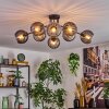 Koyoto ceiling light, globe light 85 cm Smoke-coloured, 8-light sources