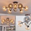 Koyoto ceiling light, globe light 81 cm Amber, clear, Smoke-coloured, 10-light sources