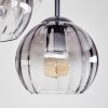 Koyoto ceiling light, globe light clear, Smoke-coloured, 5-light sources