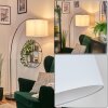Bassagoda floor lamp, Arch lamps chrome, black, 1-light source, Fabric shade
