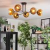 Koyoto ceiling light, globe light 78 cm gold, clear, 6-light sources