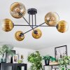Koyoto ceiling light, globe light 78 cm gold, clear, 6-light sources
