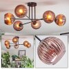 Koyoto ceiling light, globe light 78 cm coppery, 6-light sources