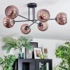 Koyoto ceiling light, globe light 78 cm coppery, 6-light sources