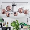 Koyoto ceiling light, globe light 78 cm coppery, 6-light sources