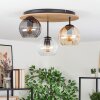 Koyoto ceiling light, globe light Ecru, black, 3-light sources