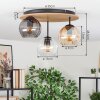Koyoto ceiling light, globe light Ecru, black, 3-light sources