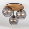 Koyoto ceiling light, globe light Ecru, black, 3-light sources