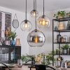 Koyoto hanging light, globe light, Cluster pendant lamp 35 cm Amber, chrome, clear, Smoke-coloured, 4-light sources