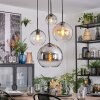 Koyoto hanging light, globe light, Cluster pendant lamp 35 cm Amber, chrome, clear, Smoke-coloured, 4-light sources