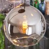 Koyoto hanging light, globe light, Cluster pendant lamp Amber, chrome, clear, Smoke-coloured, 4-light sources