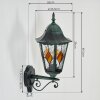 Hongkong outdoor wall light, wall light green, black, 1-light source