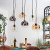 Ripoll hanging light, globe light, pendant light Amber, clear, Smoke-coloured, 6-light sources