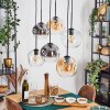 Ripoll hanging light, globe light, pendant light Amber, clear, Smoke-coloured, 6-light sources