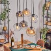 Ripoll hanging light, globe light, pendant light Amber, clear, Smoke-coloured, 6-light sources