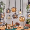 Ripoll hanging light, globe light, pendant light Amber, clear, Smoke-coloured, 6-light sources