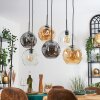 Ripoll hanging light, globe light, pendant light Amber, clear, Smoke-coloured, 6-light sources